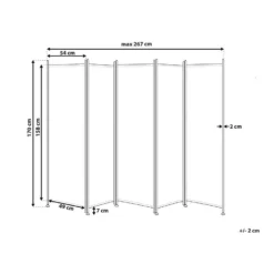 Beliani Kamerscherm NARNI - Grijs Polyester -Beliani c37acc9ebb2646829b7d789107921dea
