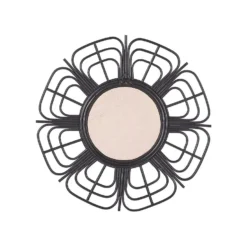 Beliani Wandspiegel PASAKU - Zwart Rotan -Beliani cb671355215c44dd82824f32860c0253