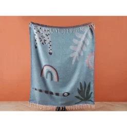 Beliani Plaid LIMGHA - Blauw Acryl, Polyester -Beliani d4382c0dd3e541648915a665e04a2cdf