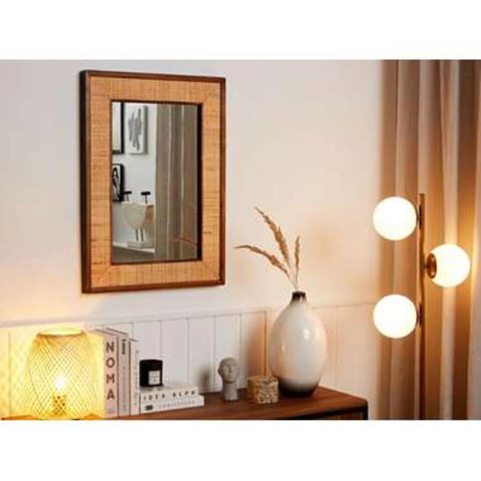 Beliani Wandspiegel IGUALA - Lichte Houtkleur Dennenhout, Bamboehout Beliani Wandspiegel IGUALA - Lichte Houtkleur Dennenhout, Bamboehout -Beliani da50feaefb9743379948943895ff8524