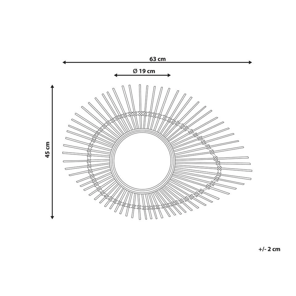 Beliani Wandspiegel BARIO - Natuurlijk Bamboehout Beliani Wandspiegel BARIO - Natuurlijk Bamboehout -Beliani ddd319f0d6dd4a6d9de6ea6f56175d28