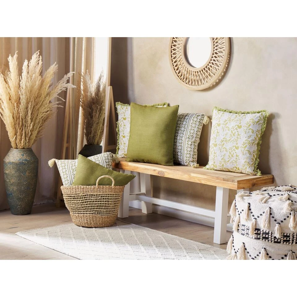 Beliani Sierkussen SAGINA - Groen Linnen Beliani Sierkussen SAGINA - Groen Linnen -Beliani e59539d2ee88447792ab329ee508852a