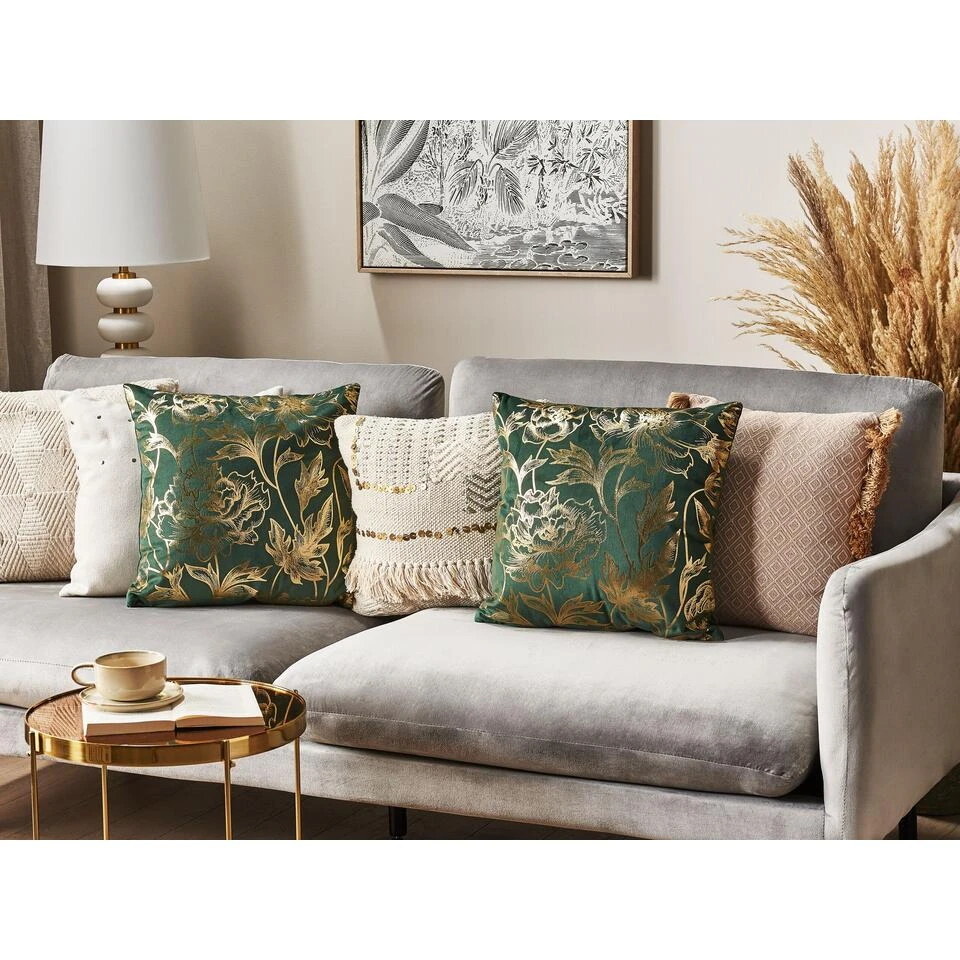 Beliani Sierkussen DAFFODIL - Groen Fluweel Beliani Sierkussen DAFFODIL - Groen Fluweel -Beliani eb1b51bab1eb4b8bb04d9ddce0941615