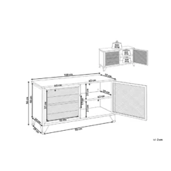 Beliani TV-kast VINCE - Donkere Houtkleur Vezelplaat, Staal 2 Beliani TV-kast VINCE - Donkere Houtkleur Vezelplaat, Staal -Beliani eb1da2c71aaa4244b99cc266dfc57816
