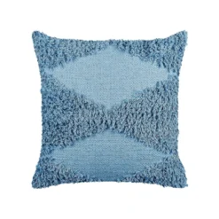 Beliani Sierkussen RHOEO - Blauw Katoen -Beliani eb8a90deb596416fb74c9fcb3e20c7ab