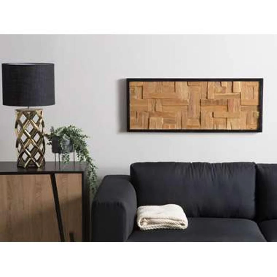 Beliani Wanddecoratie TOLUCA - Lichte Houtkleur Teakhout Beliani Wanddecoratie TOLUCA - Lichte Houtkleur Teakhout -Beliani eb973f7c2e7547398edb367b0c720e40