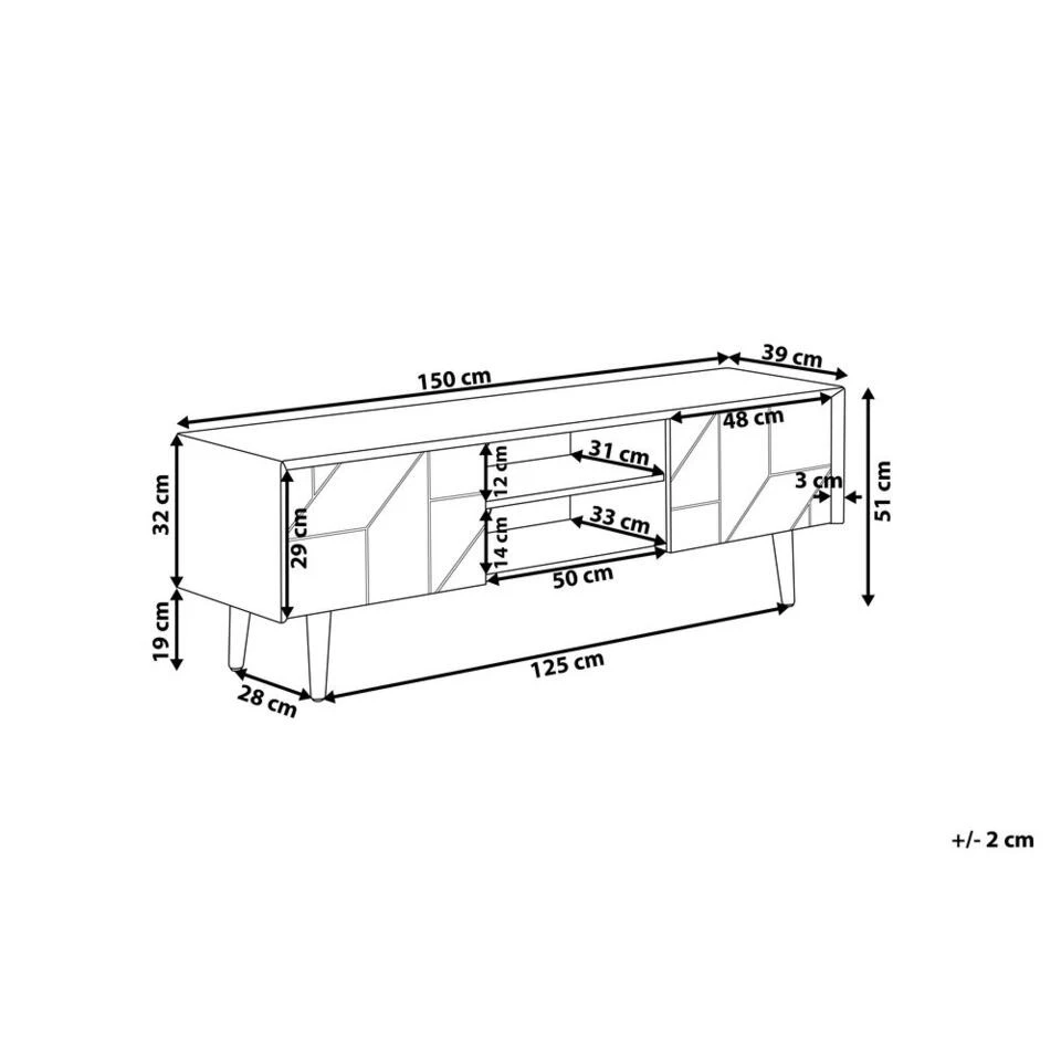 Beliani TV-kast FRANKLIN - Lichte Houtkleur Spaanplaat Beliani TV-kast FRANKLIN - Lichte Houtkleur Spaanplaat -Beliani ecb6dad106884018a10131194a356ba2