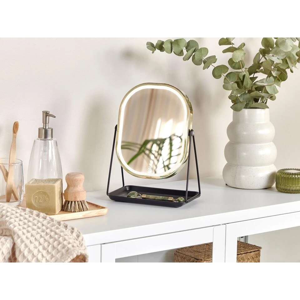 Beliani Make-up Spiegel DORDOGNE - Goud Metaal Beliani Make-up Spiegel DORDOGNE - Goud Metaal -Beliani f1b124d0869f4b829960c69ef1a09344