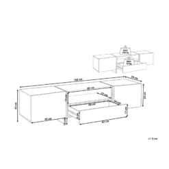 Beliani TV-kast RUSSEL - Wit Mdf -Beliani f9aed7267bf9455c857621a666019d6e